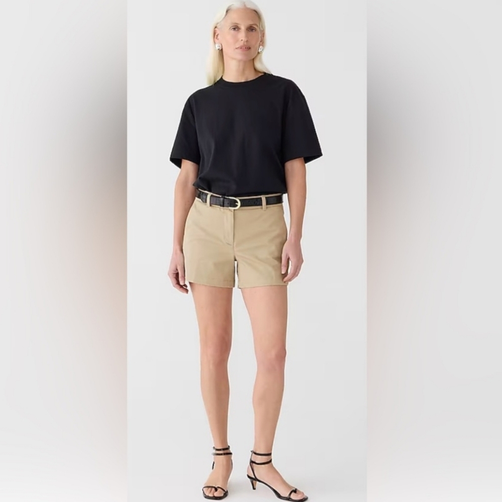 J.Crew 4" Stretch Chino Shorts Style H5806 Khaki Size 6 NWT $60